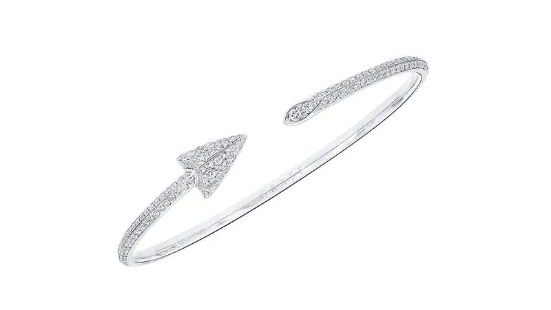 Graff Follow me white gold diamond open bangle